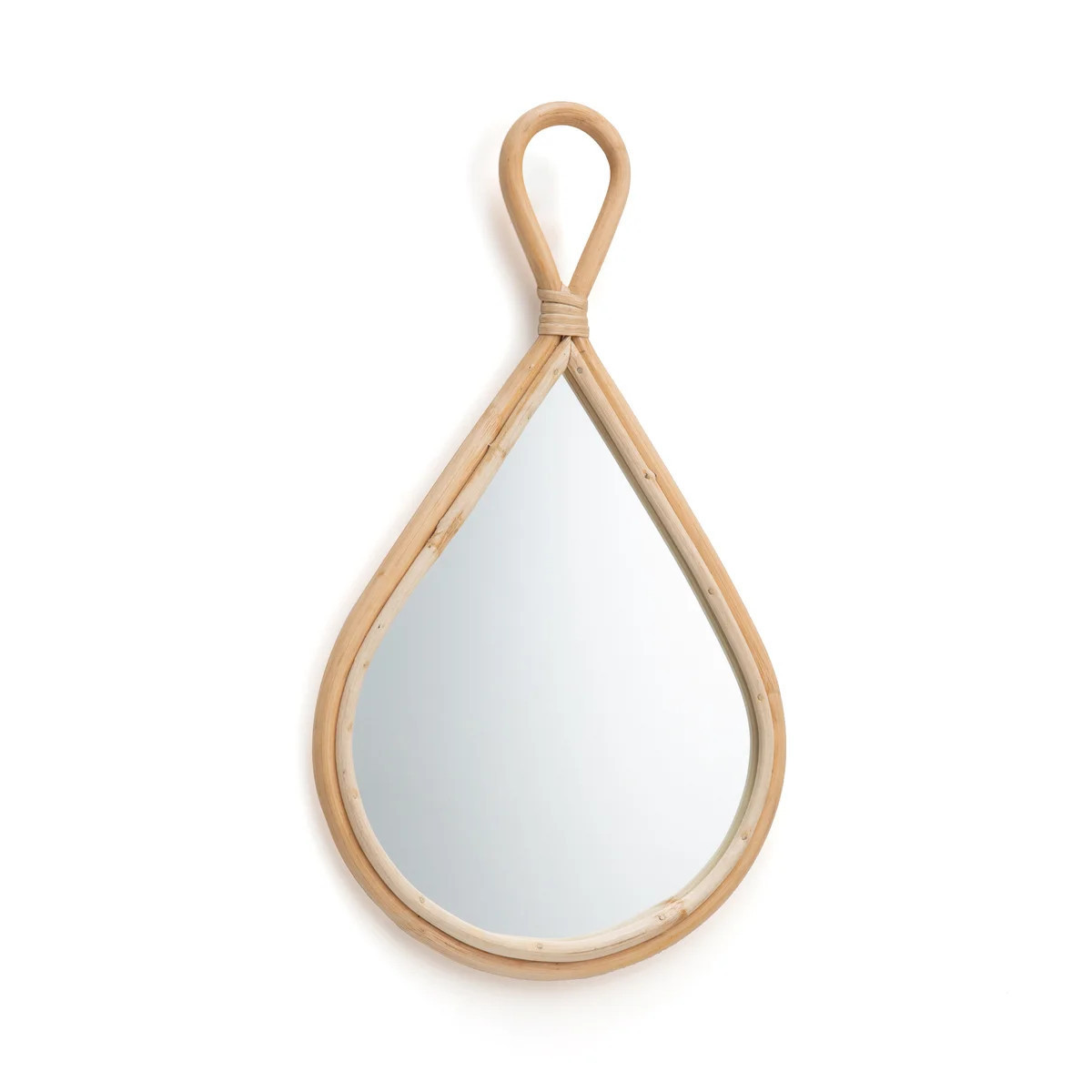 Modern design mirrors contemporary room decor unique style rattan teardrop water drop mirror