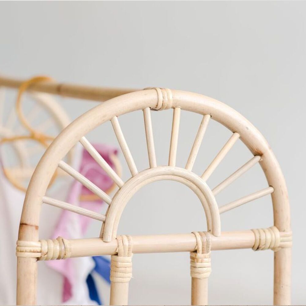 Kids room wardrobe decor rattan clothing rack small racks for hanging children baby cloth garments