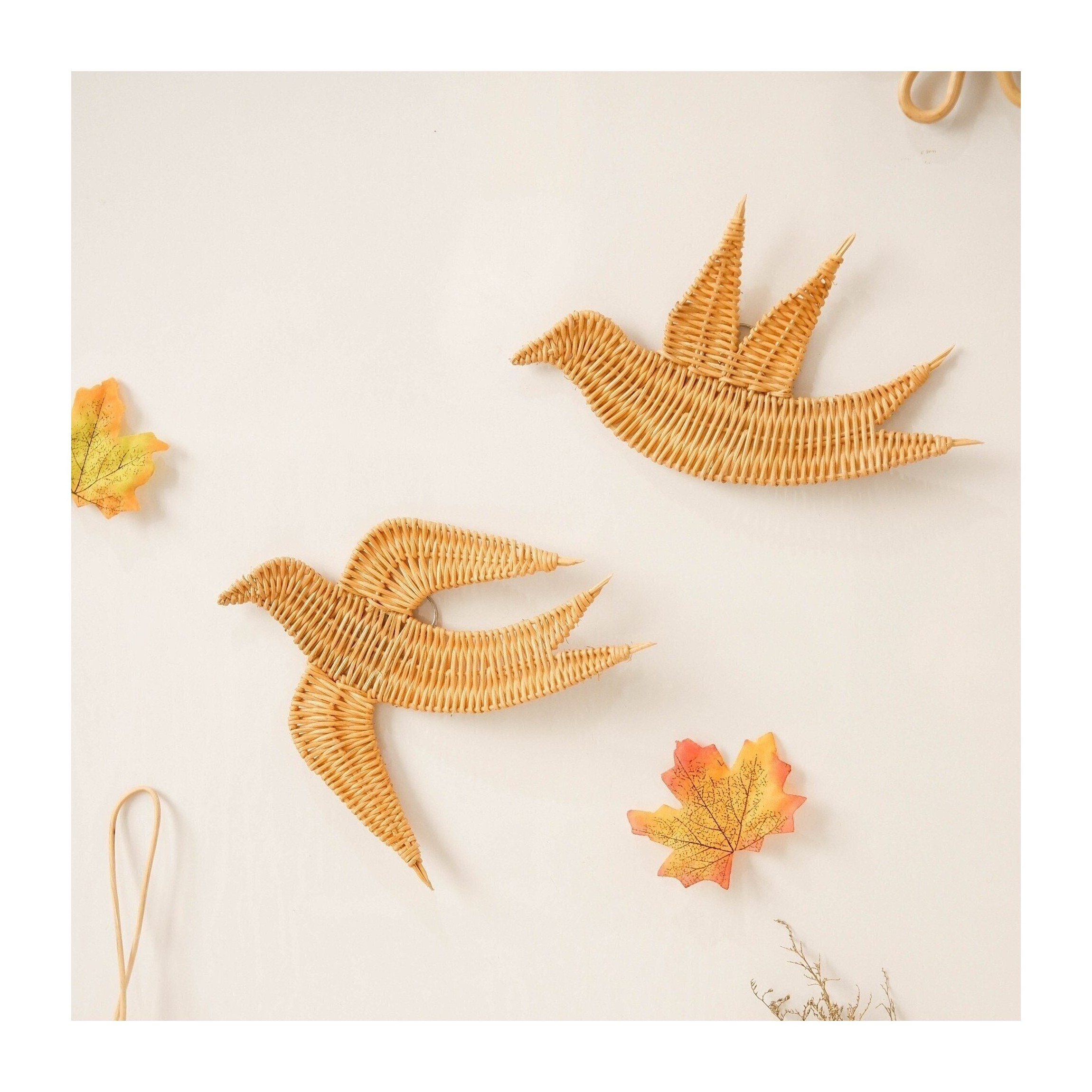 Rattan wall stickers children art decoration cheap price handmade seagull swallow flying bird sticker