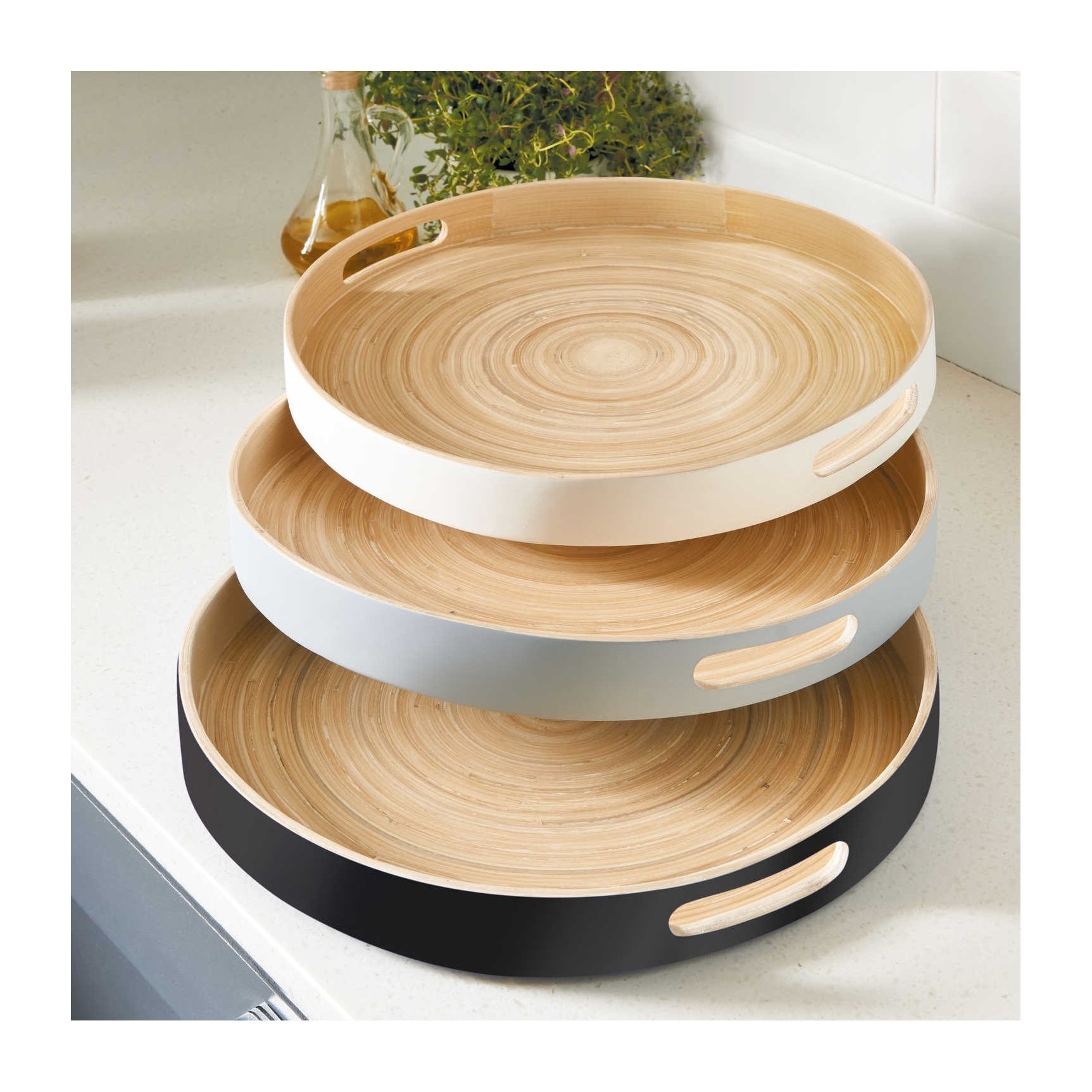 High quality spun lacquer colorful food serving bamboo tray set natural made in Vietnam to export