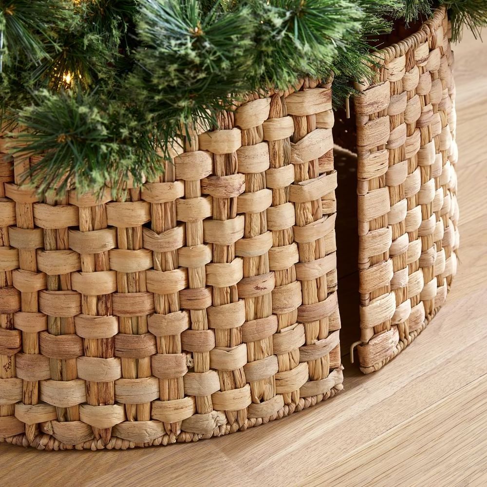 Christmas holiday festival decor accessories natural water hyacinth christmas tree basket trees cover collar baskets