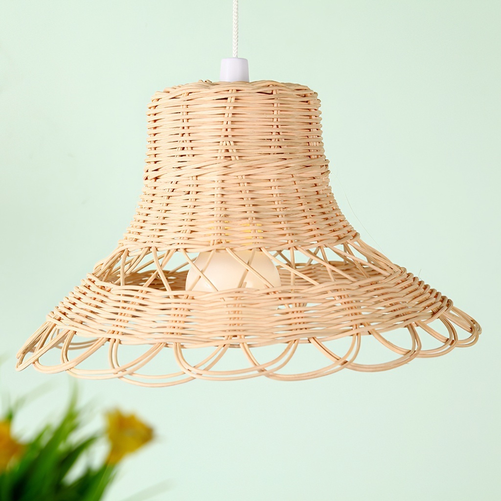 Premium quality natural rattan bamboo lamp pendant shades hand weaving lamps cover ceiling hanging light lampshade