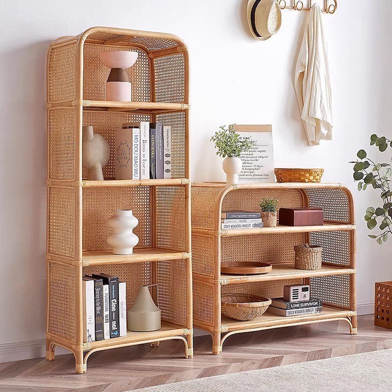 Vietnam factory rattan shoe shelf natural shelves for shoes space-saving organization storage rack wholesale