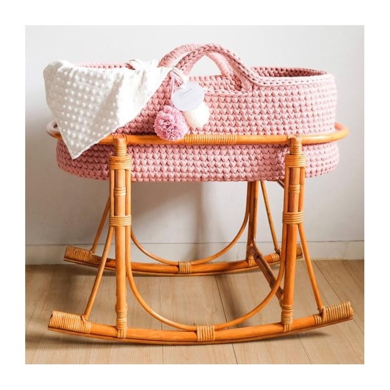 Baby rocker and bouncer chair crib with seagrass basket new styles trend Vietnamese supplier to export