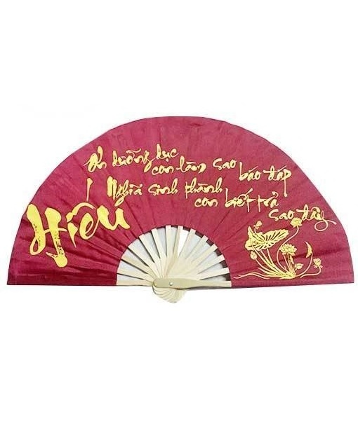 Promotional folding bamboo silk hand fans with customized logo private brand from Vietnam wholesale