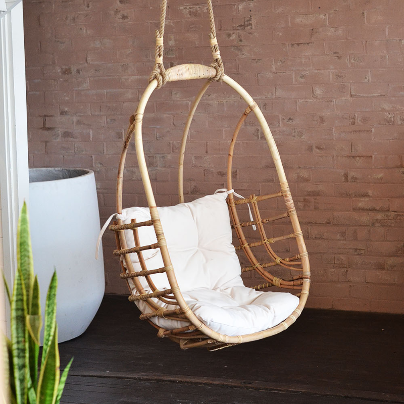 Outdoor and indoor furniture rattan swing chair balcony terrace egg chairs boho relaxing furnishings low MOQ support