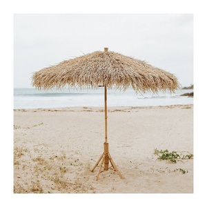 Sun shade beach out door canopy tropical palm leaf garden bamboo umbrellas round thatch umbrella parasol