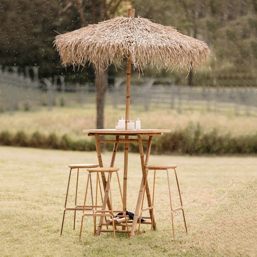 Sun shade beach out door canopy tropical palm leaf garden bamboo umbrellas round thatch umbrella parasol