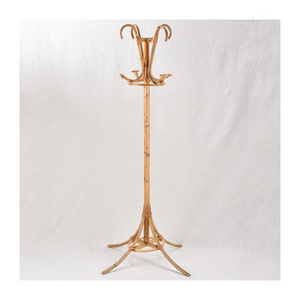 Superior quality rattan coat rack stand shelf natural material handcrafted vintage racks for clothing and coats