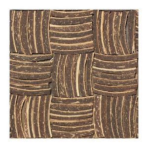 Sustainable natural coconut shell tile cheap price indoor mosaic art tiles for home wall decoration