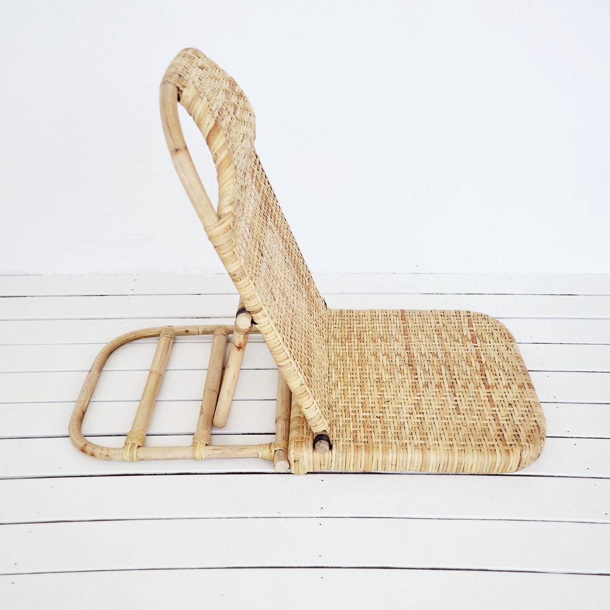 Adjustable folding rattan floor chair foldable outdoor beach lounge chairs wholesale from Vietnam