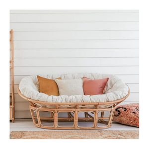 Best selling natural wicker papasan chair with cushion patio garden rattan moon chairs made in Vietnam