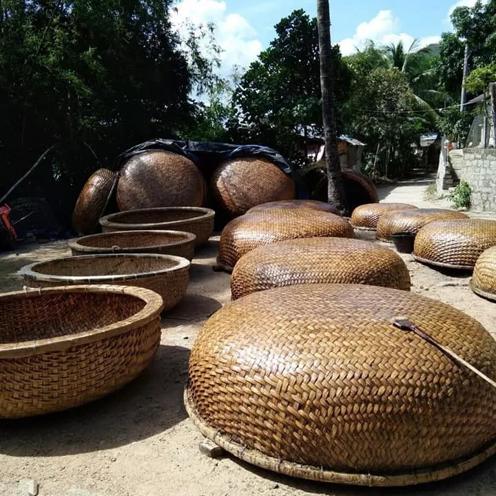 Unique traditional product from Vietnam bamboo rowing round mini boat coracle durable fishing boats