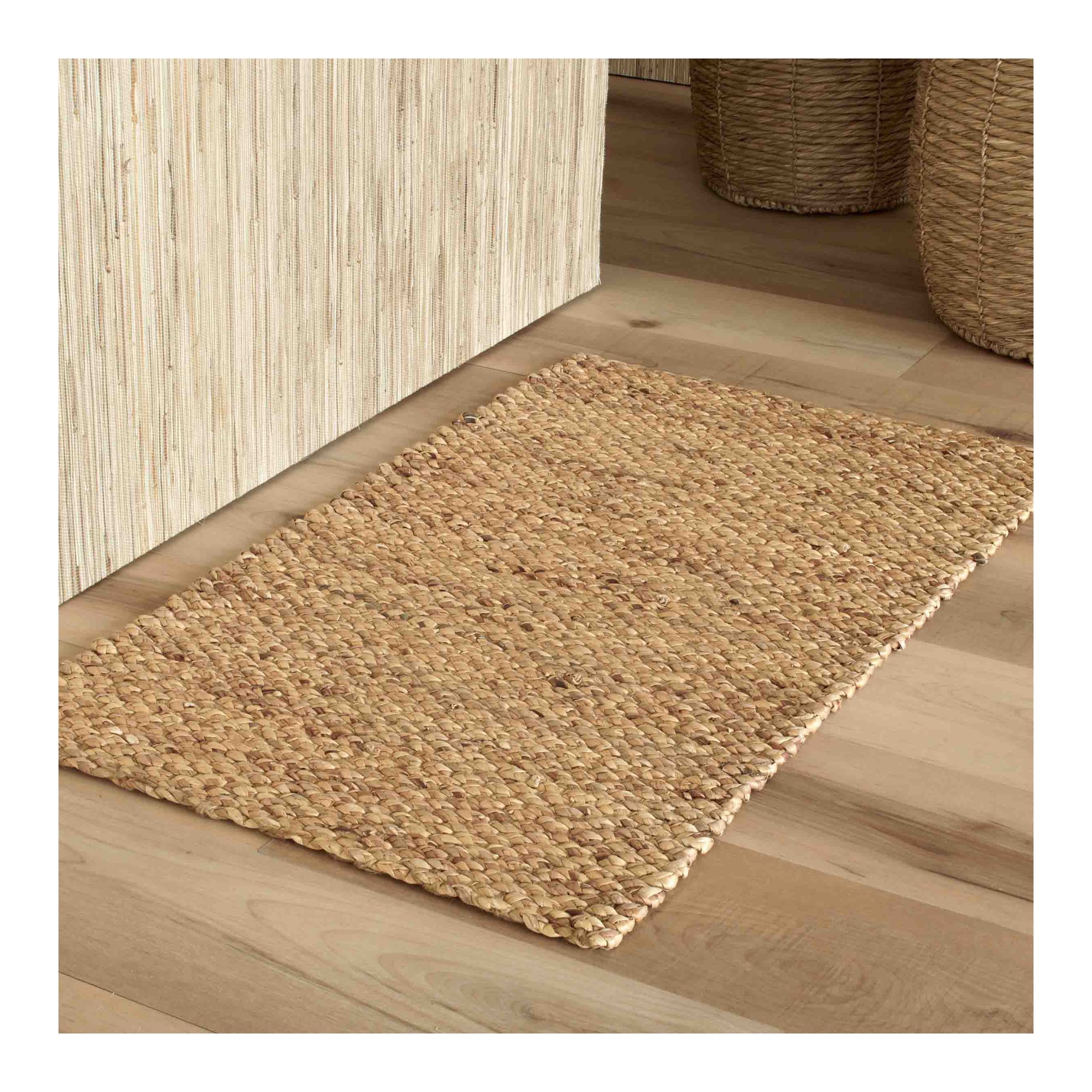 Outdoor decoration hand knotted rugs oriental retro natural doormats water hyacinth terrace carpet various designs