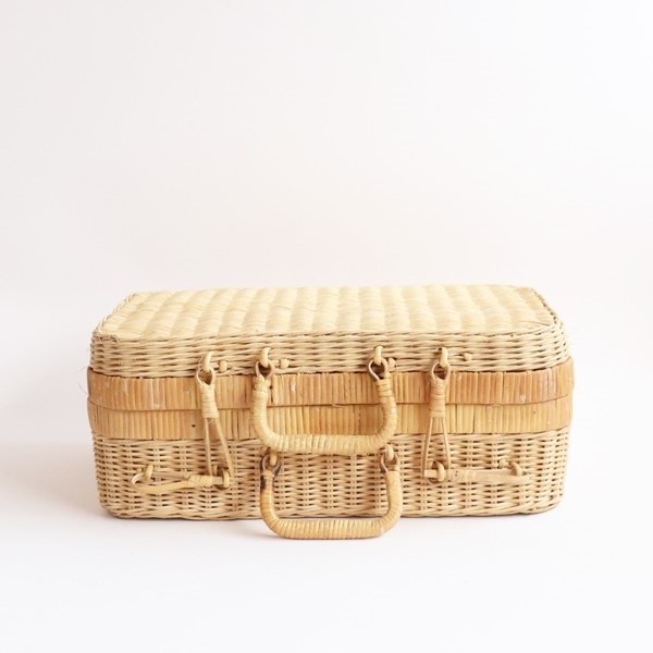 Luxury travel bag natural rattan suitcase bags white wicker carry on luggage handmade cheap willow traveling suitcases