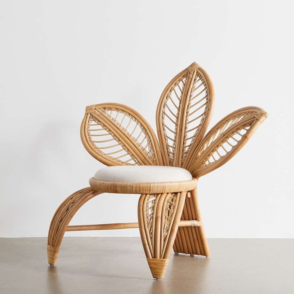 Natural flower shaped unique nordic style rattan chairs for kids and adults cheapest price ready to export