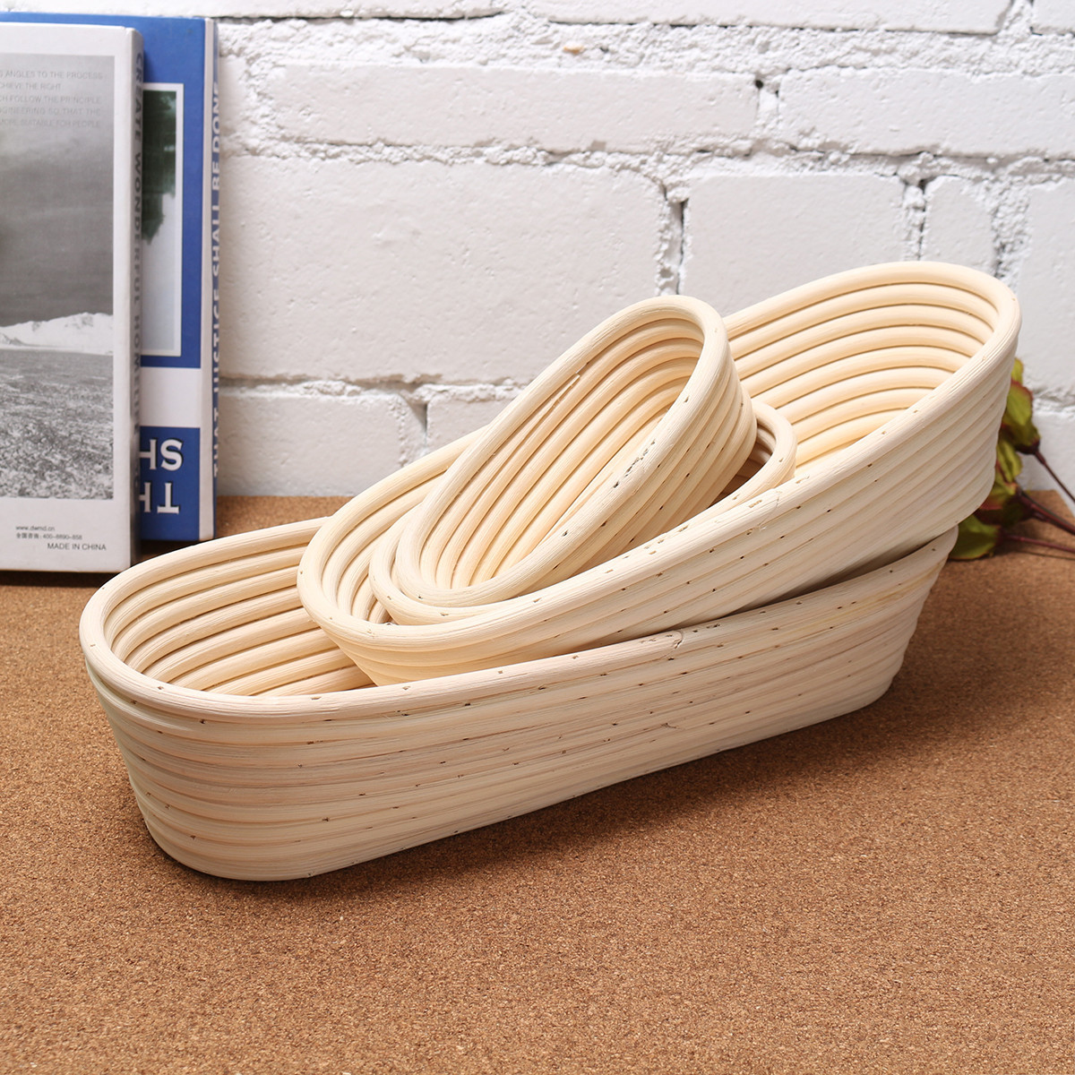 Rattan bread banneton basket proofing baskets bakery sourdough making set with fabric liner cloths