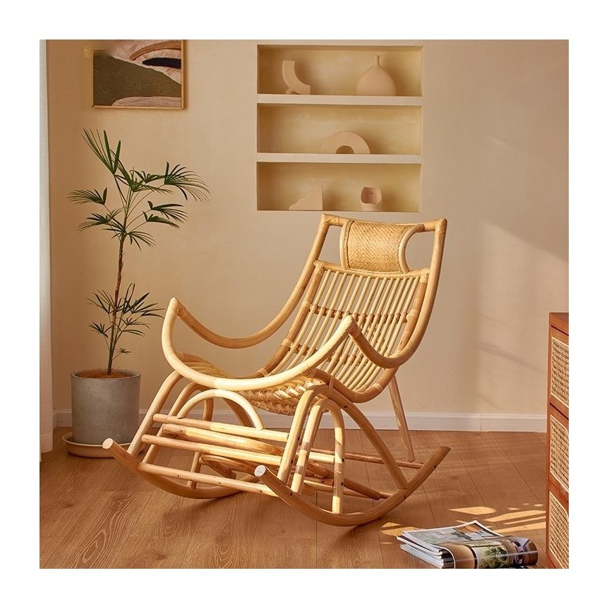 Outdoor and indoor furniture patio balcony garden rocking chair for adults rattan reclining chairs made in Vietnam