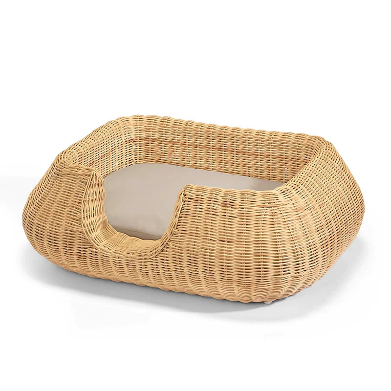 Hot selling unique pet products small pets wicker bed sleeping tent for dogs and cats handmade rattan dog cat baskets