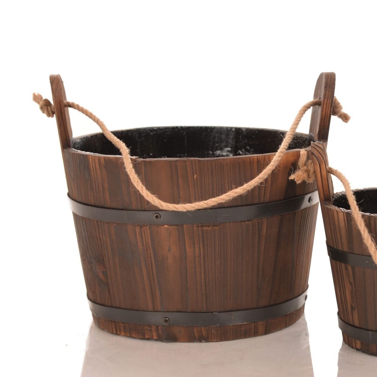 Customized wood sauna bucket for bathroom durable wooden foot bath buckets from manufacturer in Vietnam