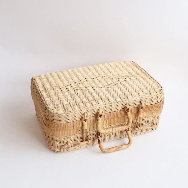 Luxury travel bag natural rattan suitcase bags white wicker carry on luggage handmade cheap willow traveling suitcases