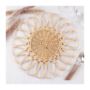 Beautiful eco friendly rattan flower petal placemat all sizes charger plate genuinely made in Vietnam