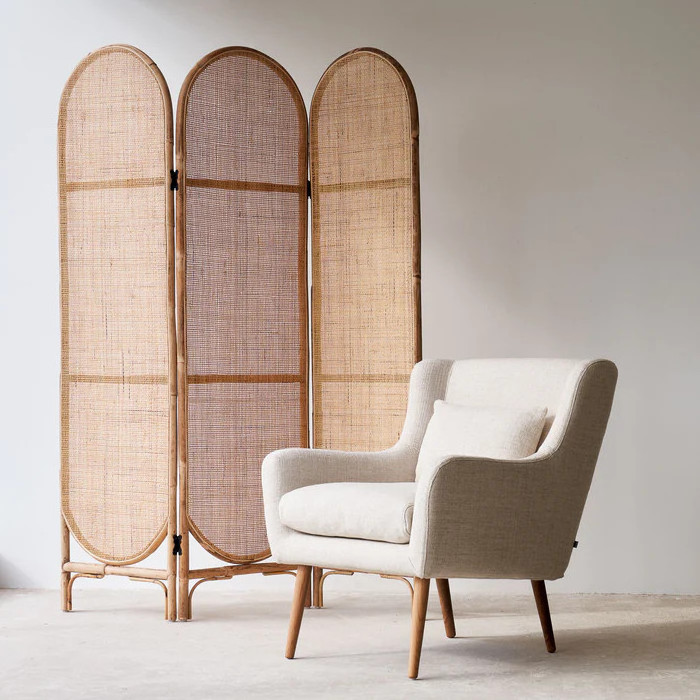 Movable rattan room dividers for living room biodegradable wood divider panels made in Vietnam