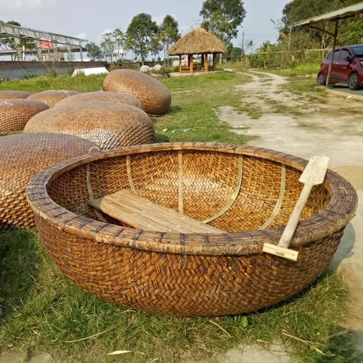 Unique traditional product from Vietnam bamboo rowing round mini boat coracle durable fishing boats