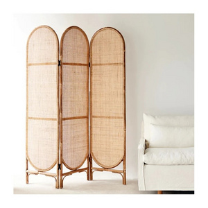 Movable rattan room dividers for living room biodegradable wood divider panels made in Vietnam