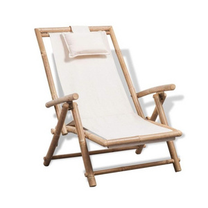 Outdoor folding wooden chairs wholesale cheap price bamboo wood foldable chair for beach and swimming pool