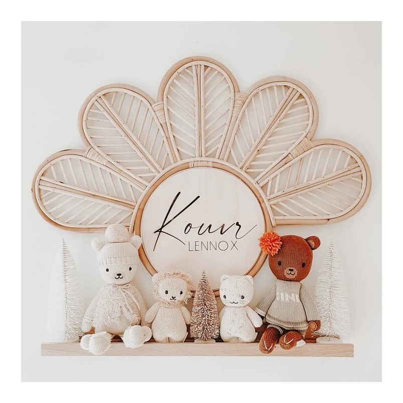 Wholesale kids room decoration rattan wall hanging name sign kid bedroom decor customized names