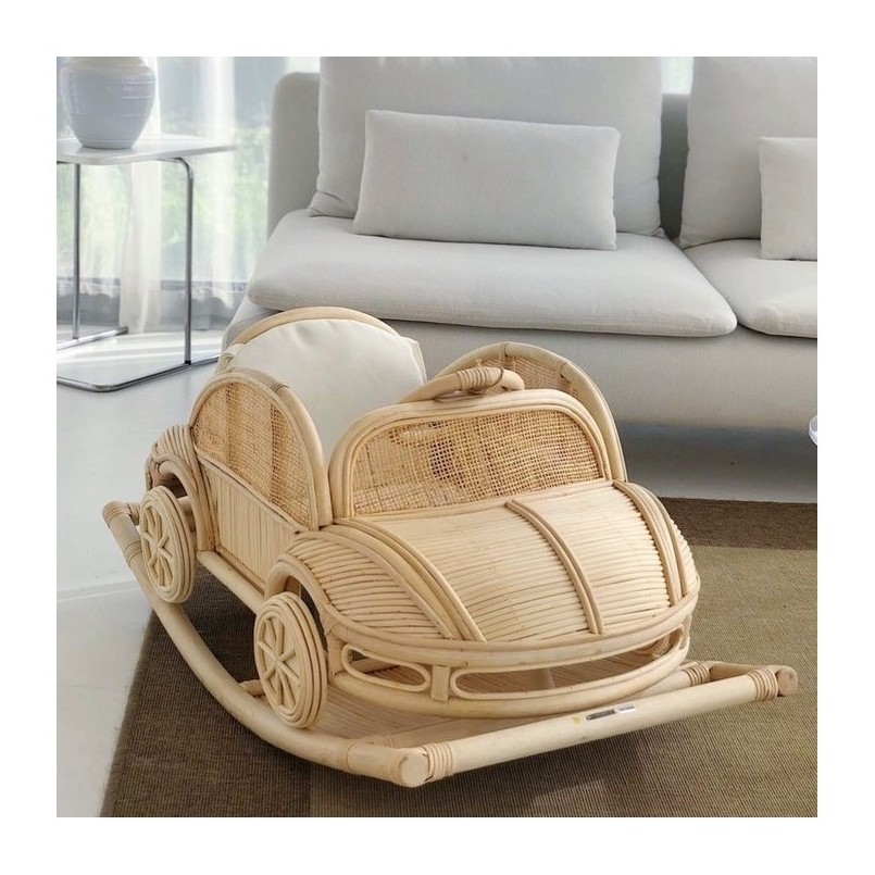 Durable sturdy rattan rocker car ride on toy new arrival baby swing cars riding toys for little kids