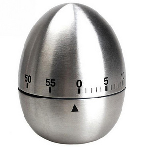 Cute Design Stainless Steel Kitchen Mechanical Rotating Alarm 60 Minute Count Down Egg Apple Shaped Timer