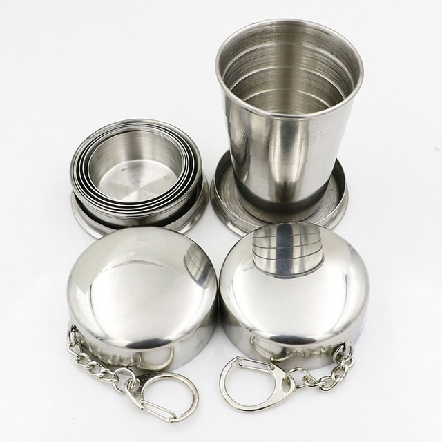 Hotsale Stainless Steel Portable Travel Camping Cups Folding Cup Telescopic Collapsible Cup