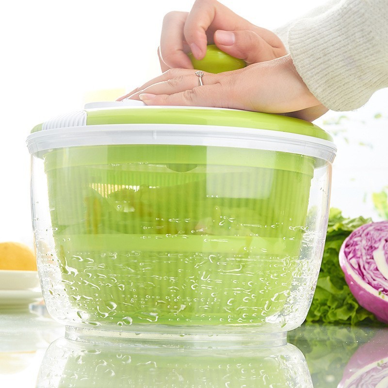 Hot Selling Rinsing Fast Drying Drainer Pull Salad Spinner Factory Direct Mini Mixer Plastic Manual Salad Dryer