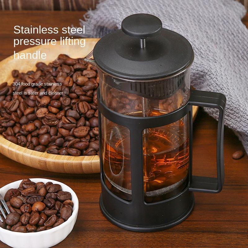 Factory directly sells Portable BPA Free High Borosilicate Glass French Press With 304 Stainless Steel filter