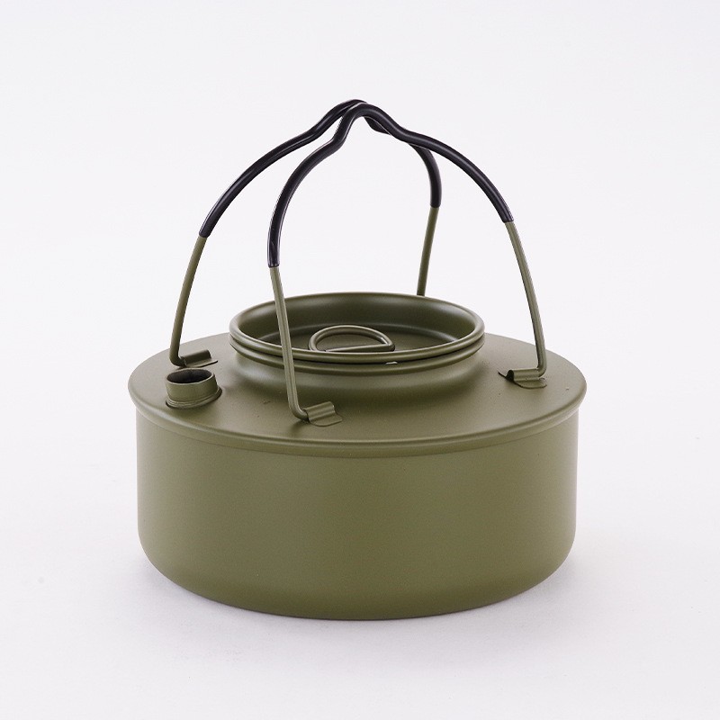 0.9L Mini Ultralight Portable Outdoor Pot Stainless Steel Picnic Cooking Camping Water Kettle With Handle