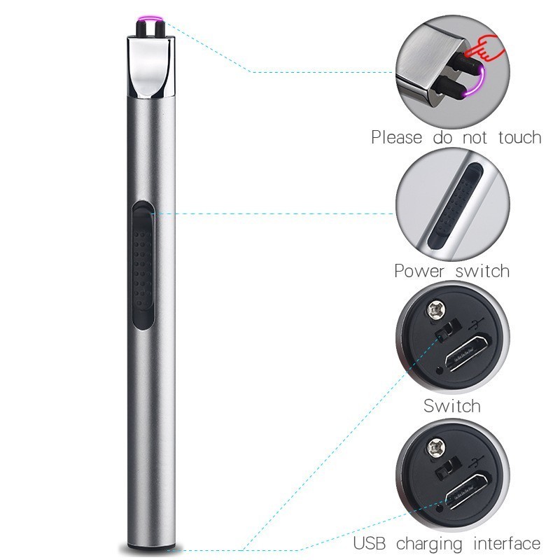 New Design Electronic Plasma Candle Lighter USB Chargeable Windproof Lighter for barbecue Stove Outdoor