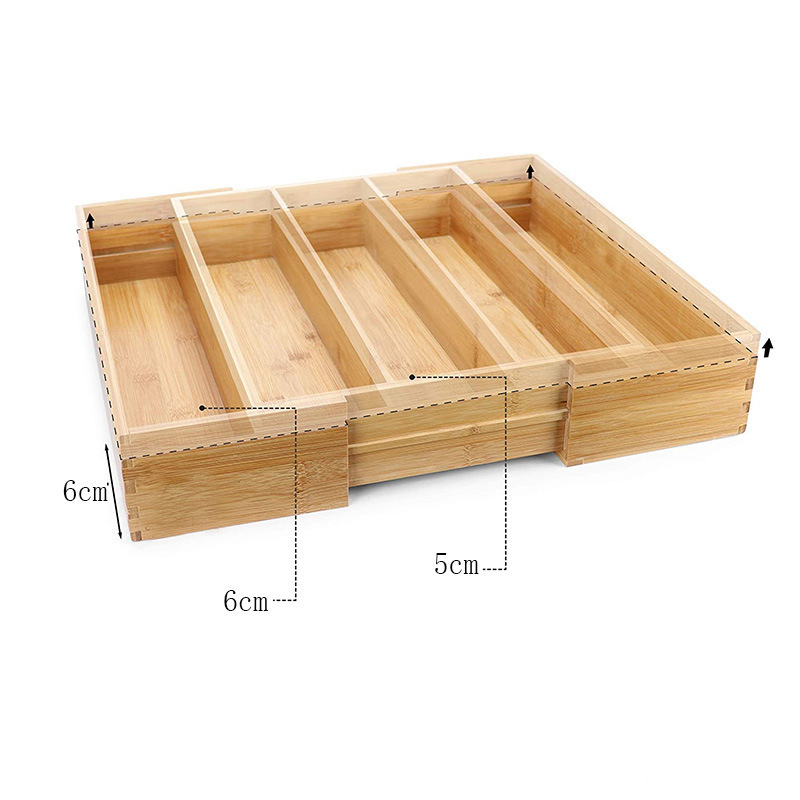 Extra Deep Kitchen Drawer Organizer Silverware Organizer 100% Pure Bamboo kitchen utensils bamboo Kitchen Organizer