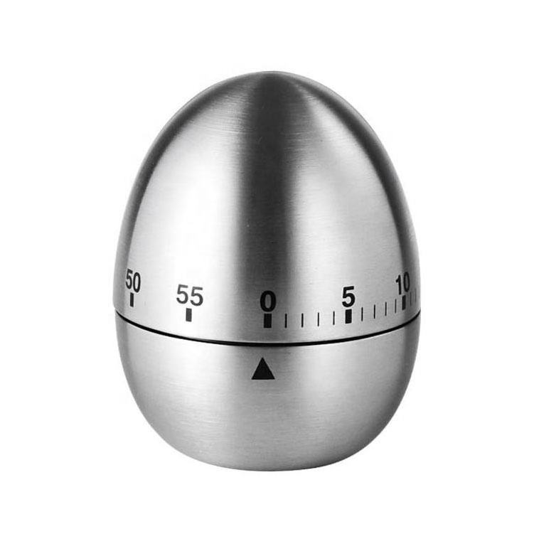 Cute Design Stainless Steel Kitchen Mechanical Rotating Alarm 60 Minute Count Down Egg Apple Shaped Timer