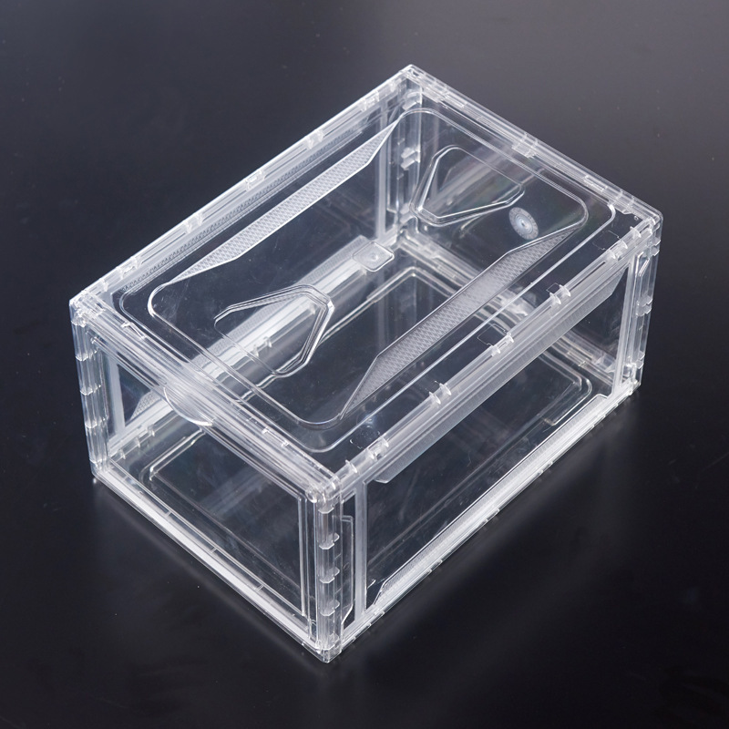 Transparent Plastic  Stackable Shoe Storage Boxes Drop Front Acrylic Drawer Type Magnetic Clear Shoe Box