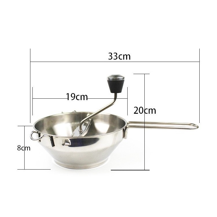 Stainless Steel Fruit Vegetable Potato Masher Grinder Manual Rotary Type Food Mill Chopper With 3 Interchangeable Disc