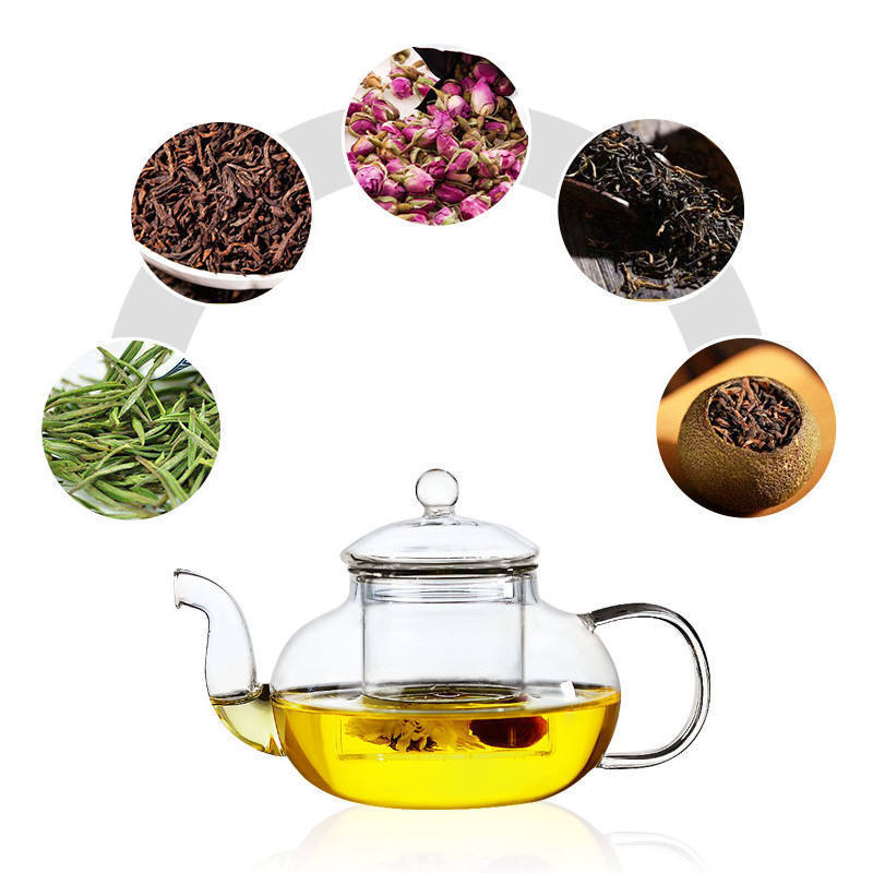 Wholesale Glass Pitcher Heat Resistant Glass Tea Pot With Stranger Pot Glass Tea Pot With Infuser