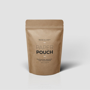 Eco Compostable Bags Biodegradable PLA Packing Zip Stand Up Pouch Ziplock Craft Kraft Paper Food Custom Packaging Bag