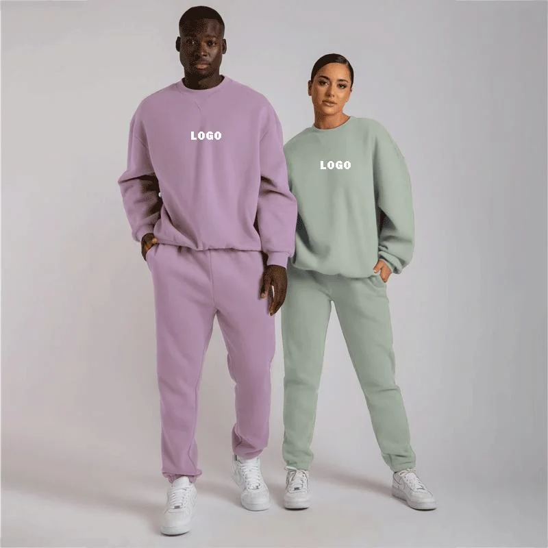 Unisex Crewneck Sweatshirt and Sweatpants Jogger Set For Sport Training&Jogging Wear Sweatsuit Tracksuit Suits Custom Print Logo