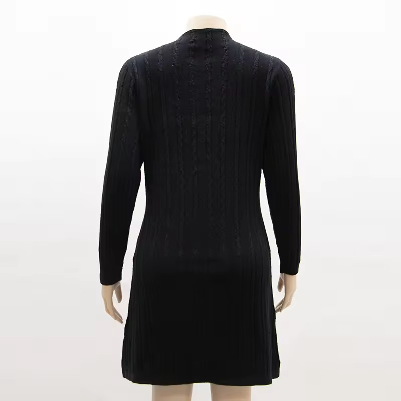 Wholesale Custom 100%cotton Knitted High Quality Autumn Winter Casual Women Slim Fit Knit Sweater Woman crochet  Dress