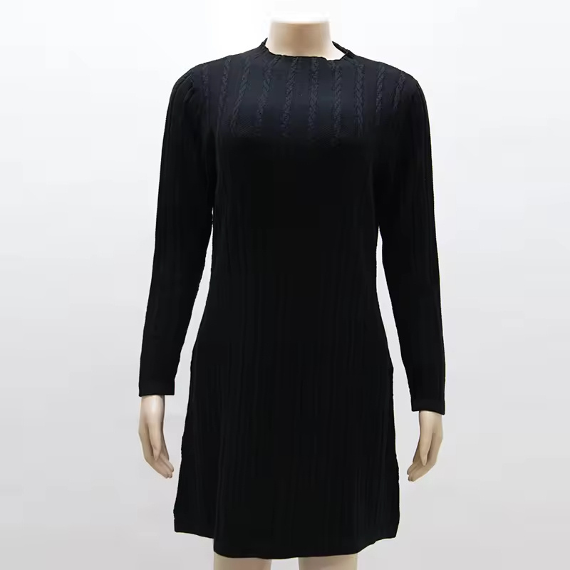 Wholesale Custom 100%cotton Knitted High Quality Autumn Winter Casual Women Slim Fit Knit Sweater Woman crochet  Dress