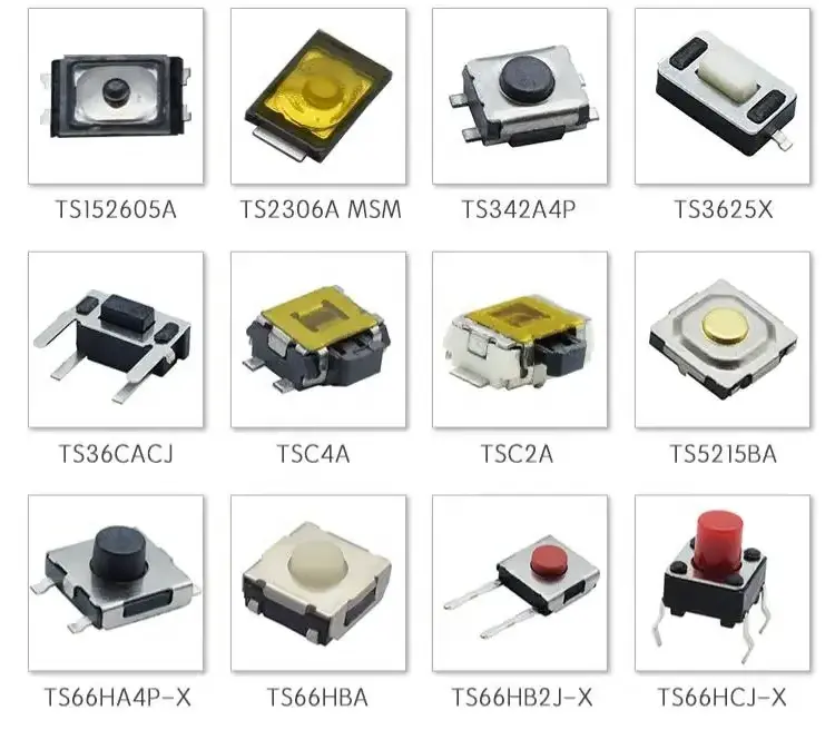 4.5x4.5 6x6 8x8 12x12 Momentary Tactile Switch Buttons Smd Smt Dip Tact Switch For Pcb