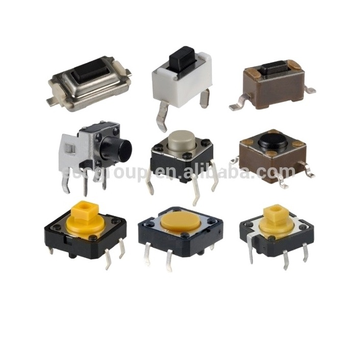 FOXECO Tact Connector Factory Right Angle High Quality Single Push Button Switch ON OFF Position with PCB