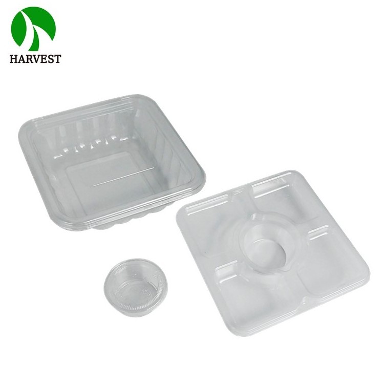 PET plastic disposable fruit salad clear food container with dome lid